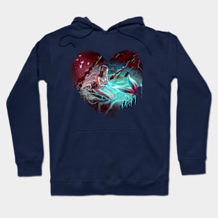 Sapphire Serenity: A Mermaid's Touch Painting (Heart) Hoodie